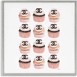 Glam Cupcake Logo Dessert, 17 x 17 Inch Framed Gicle Print
