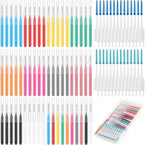 255 Pcs Braces Flossers for Braces, Multiple Sizes Interdental Brush