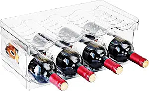 Stackable Wine Rack,Wine Bottle Holder for Inside Cabinet,for Pantry,Refrigerator,Countertop Organization-2 Tiers for 8 Bottles