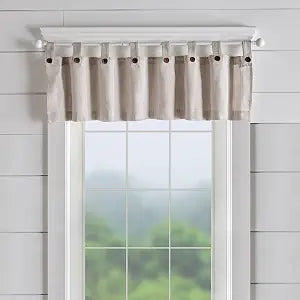 Tucker Ticking Stripe Window Valance, Linen - 60" W x 15" L