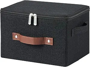 Storage Bins with Zipper Lids Decorative Lidded Baskets Boxes