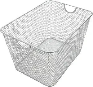 YBM HOME Kitchen Pantry Organizer Wire Basket for Shelves, Cabinets, Pantry, Countertop, Mesh Open Storage Bin Metal Basket for Organizing Food Supplies, 15x12x11.5