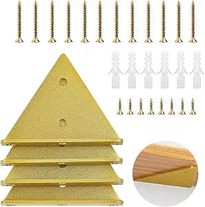Gold Floating Shelf Bracket 4 Pcs, 4x3 inches Hidden Shelf Brackets