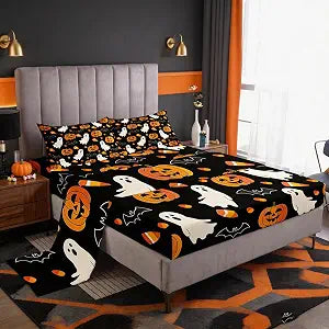 Feelyou Halloween Bed Sheets Twin Size 3Pcs