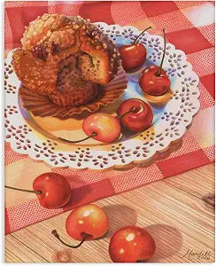 Stupell Industries Country Cherries Muffin, 24 x 30 Inch Canvas Wall Art