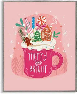 Pink Christmas Cocoa Dessert, 16 x 20 Inch Framed Gicle Print