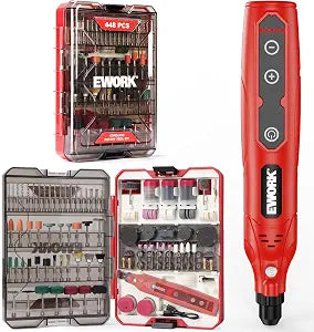 EWORK 448PCS Mini Rotary Tool, 5-Speed Rotary Tool Kit for DIY Enthusiasts