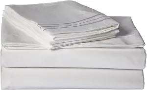 Sweet Home Collection Supreme 1800 Series 4pc Bed Sheet Set Egyptian Quality Deep Pocket - Queen, White