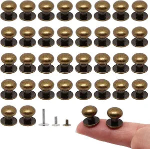 Mini Drawer Pulls, Metal Round Mini Knobs Handles Diameter 0.37inch for Jewelry Case, Small Knobs for Jewelry Box, Wood Case, Drawer, Cabinets, Closet, Cupboard (36pcs, Bronze)