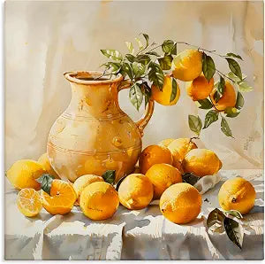 Stupell Industries Vintage Lemons Pitcher, 17 x 17 Inch Canvas Wall Art