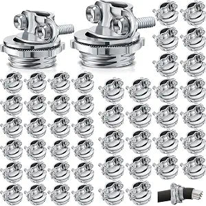 Blulu 50 Pcs 3/4 Inch, 1/2 Inch Wire Clamps for Electrical Box Conduit