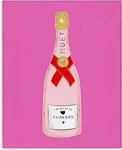 Pink Champagne Glam Still Life, 24 x 30 Inch Canvas Wall Art