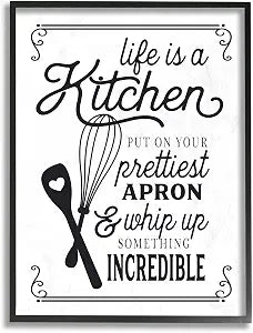 Vintage Kitchen Typography, 11 x 14 Inch Framed Gicle Print