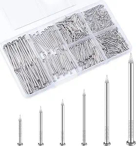 KURUI 304 Stainless Steel Wall Nails Kit, 500Pcs Picture Hanging Nails