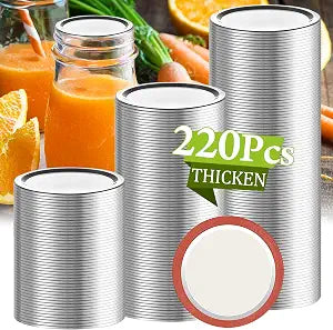 Aliggbent 70MM 220 Pcs Regular Mouth Mason Jar Lids Split-Type Silicone