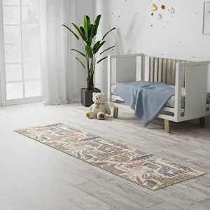 Nourison Home Astra Machine Washable Ivory 2'2" x 8' Area Rug - Easy Clean, Non Shedding, Bed Room, Living Room, Dining Room, Kitchen (8' Runner)
