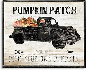Fall Harvest Picking Sign, 24 x 30 Inch Canvas Wall Art