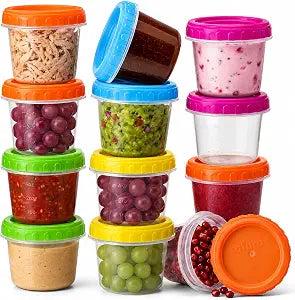 Tafura 4 oz Snack Containers with Lids, 12 Pack, BPA-Free