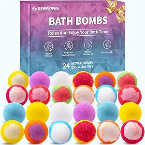 Bath Bombs Birthday Gifts for Women & Men Set - 24 Pack Self Care