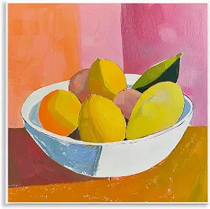 Bold Kitchen Citrus Fruit, 12 x 12 Inch Mounted Print on Wall Plaque