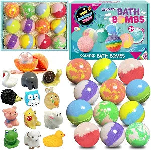 Bath Bombs for Kids with Surprise Toys Inside, 12pcs Bubble Fizzy Bath Bomb