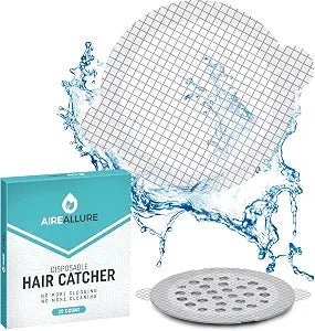25 Pack Disposable Shower Drain Hair Catcher Mesh Stickers - Peel & Stick Drain Strainers to Prevent Clogs, Strong Waterproof Adhesive, Mess-Free Disposable Drain Covers for Shower & Bathtub
