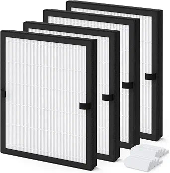 E-200 True HEPA Filter Replacement for LUNINO E-200 Air Purifiers, 4 Pack