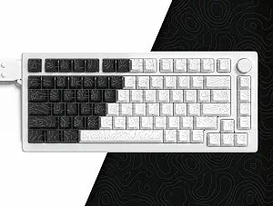 dagaladoo Shine Through keycaps,Double Shot PBT keycap,Topographic