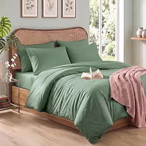 GKM 3���Piece Brushed Microfiber Duvet Cover Set, Solid Zipper & Corner Ties