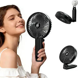 VanSmaGo Large Portable Handheld Desk Fan, 6 Inch Blades for Travel