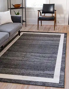 Unique Loom Del Mar Collection Area Rug - Maria (2' 2" x 3' 1" Rectangle, Black/ Ivory)