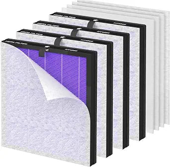 Premium HY4866 Replacement Filter Compatible with MORENTO HY4866 and WESTHEY HY4866 Air Cleaner Purifiers, 3-in-1 Activated Carbon and H13 True HEPA Filter, Purple Multifunction Version 2 Sets (4 Pcs)