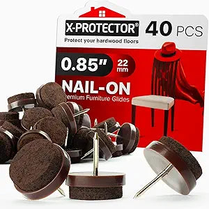 Nail-on Felt Pads X-PROTECTOR 40 PCS - 0.85" Felt Furniture Pads