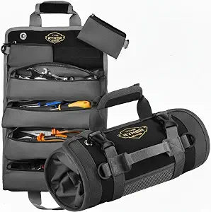 Ryker Heavy Duty Tool Roll Organizer w/Detachable Pouches, Gift for Men