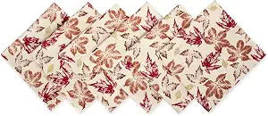 DII Rustic Autumn Leaves Kitchen Collection Thanksgiving & Fall Table Dcor, Napkin Set, 20x20, 6 Piece