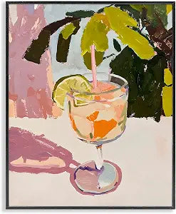 Tropical Summer Cocktail Still Life, 11 x 14 Inch Framed Gicle Print