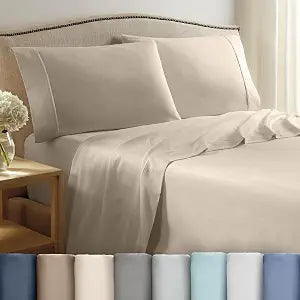 Martex 400 Thread Count Sheet Set, 4 Piece, Full Size, Ivory