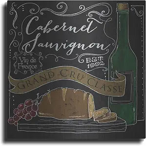 'Wine Chalkboard 2' by Fiona Stokes-Gilbert Metal Wall Art, 12" x 12"