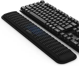 MEKASS Keyboard Wrist Rest, Soft Memory Foam Wrist Support, Keyboard Hand Rest Pad for Wrist Pain Relief, Keyboard Wrist Guard for Long Hours of Work, Gaming, StudyingClassic Black