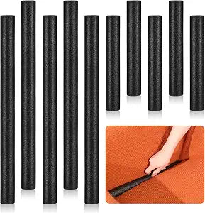 LEIFIDE 10 Pcs Sofa Slipcover Tuck Grips in Two Sizes, 15.7" and 7.9" Thicker Stretch Non Slip Foam Stick Stays for Sofa Essential Tuck Grips for Slipcovers Furniture Protector Armchairs(Black)