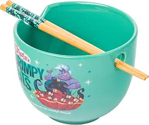 Silver Buffalo Disney Villains Ursula, Ramen Bowl with Chopsticks, 20oz