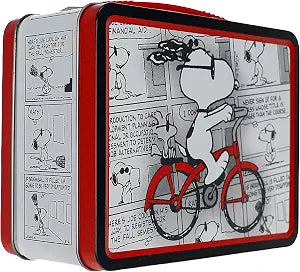 AQUARIUS Peanuts Joe Cool Vintage Fun Box - Sturdy Tin Storage with Plastic Handle & Embossed Front Cover - Officially Licensed Merchandise & Collectible Gift
