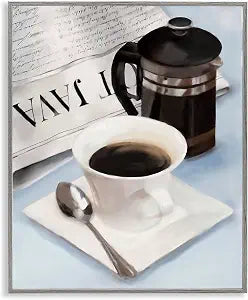 Black Coffee Still Life Kitchen, 16 x 20 Inch Framed Gicle Print