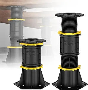 Wlrrcwdttc 2 Pcs Adjustable Height Bed Support Legs, 8.5-13 inch, Black Plastic, Bed Frame/Bed Center Slat Support, Reinforcement Parts