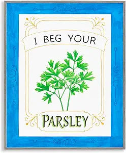 Parsley Herb Botanical Humor, 16 x 20 Inch Framed Gicle Print