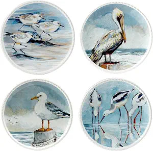 Certified International Shorebirds 8.5" Salad/Dessert Plates, Medium, Multicolor, Set of 4