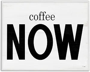 Coffee Now Comic Phrase Kitchen, 16 x 20 Inch Framed Gicle Print