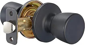 Amazon Basics Tulip Door Knob, Passage, Easy Installation, Matte Black