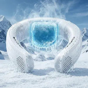 Neck Air Conditioner with Semiconductor Cooling Plate, 7000mAh Rechargeable Wearable Neck Fan with 3 Speeds, 0.79 lb Lightweight Hands-Free Portable Cooler for Hot Flashes, Office, Travel & Outdoor