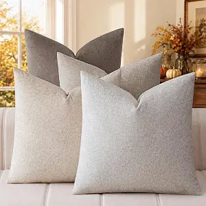 a moment Waterproof Throw Pillow Covers Set of 4,18x18 Inch Outdoor Stain Resistant Pet Friendly Pillowcases Cushion Covers for Patio Sofa and Living Room,Bare Earth